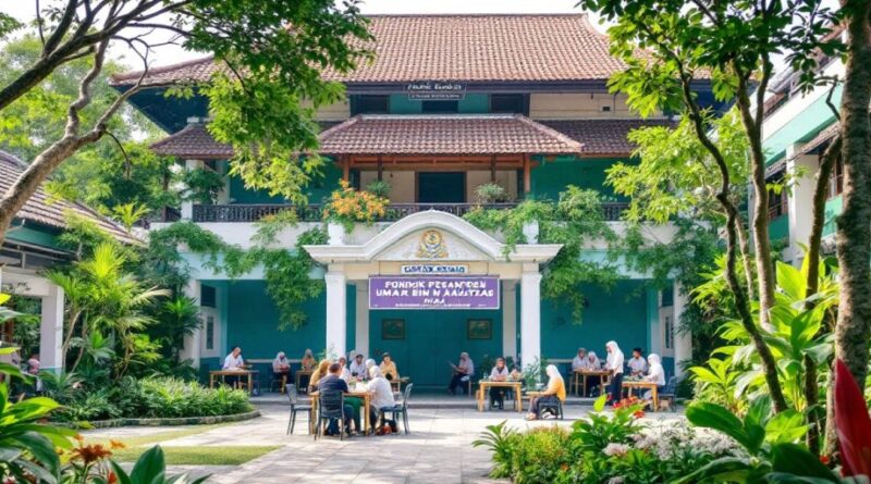 Pondok Pesantren Umar Bin Khattab Riau dengan siswa belajar.