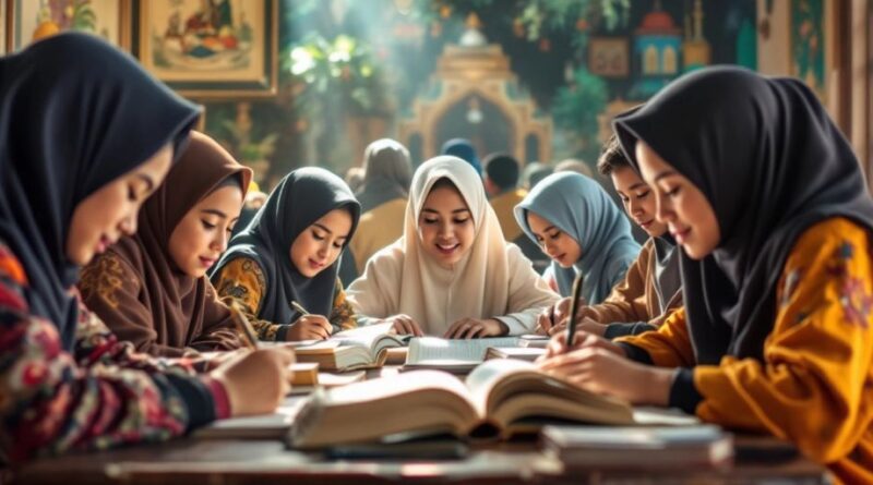 Siswa belajar di pesantren dengan suasana yang harmonis.